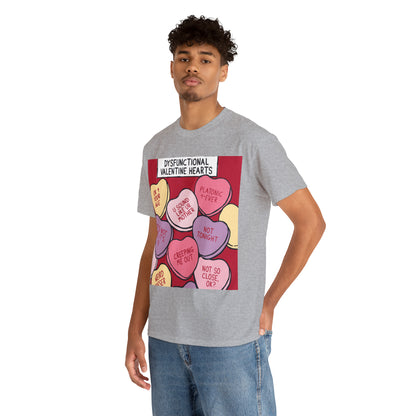 Dysfunctional Valentine's Hearts - Unisex Heavy Cotton Tee