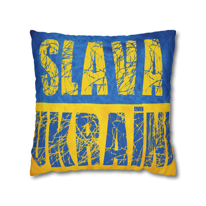 SLAVA UKRAINI & TRIDENT FLAG - Spun Polyester Pillowcase