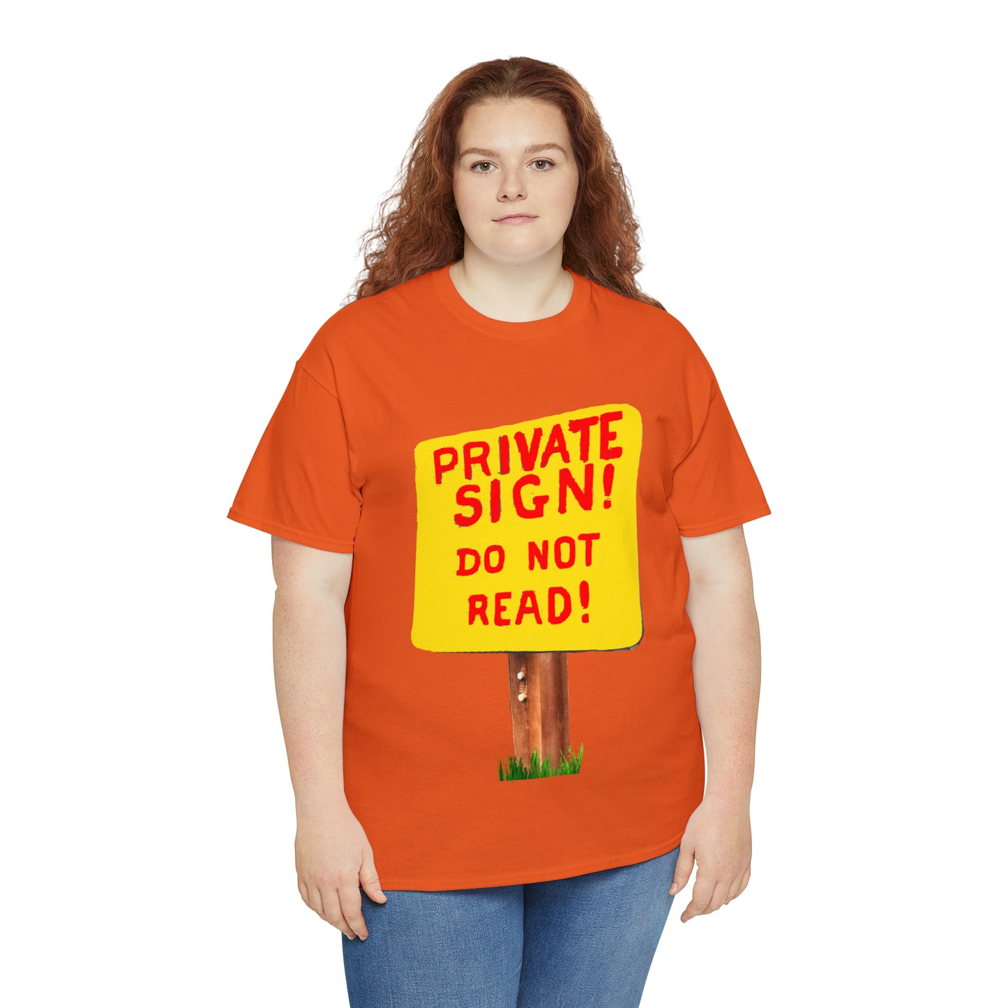 PRIVATE SIGN! DO NOT READ! Silly Sign - Unisex Heavy Cotton Tee - AUS