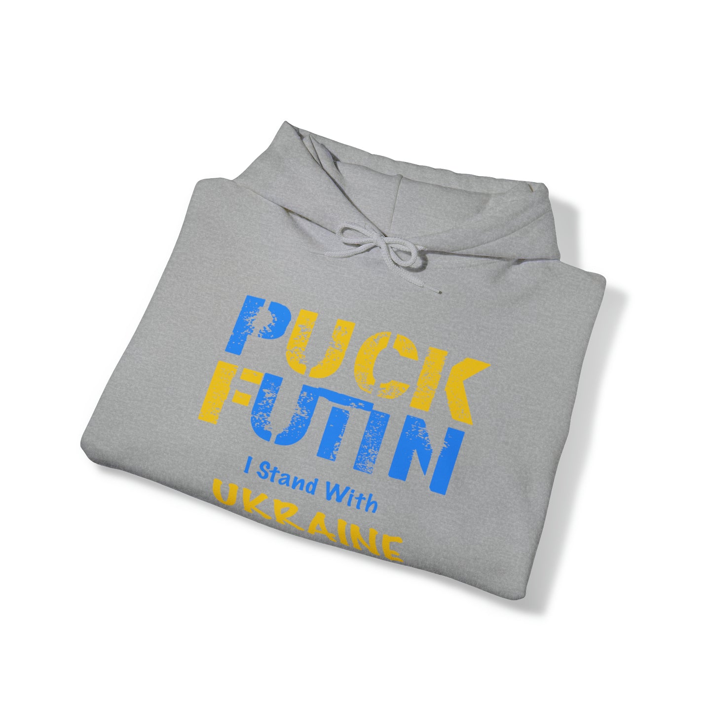 "P*** FUTI*" I Stand With UKRAINE - Unisex Heavy Blend™ Hooded Sweatshirt