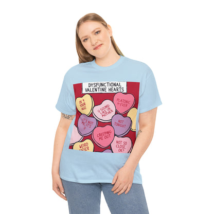 Dysfunctional Valentine's Hearts - Unisex Heavy Cotton Tee