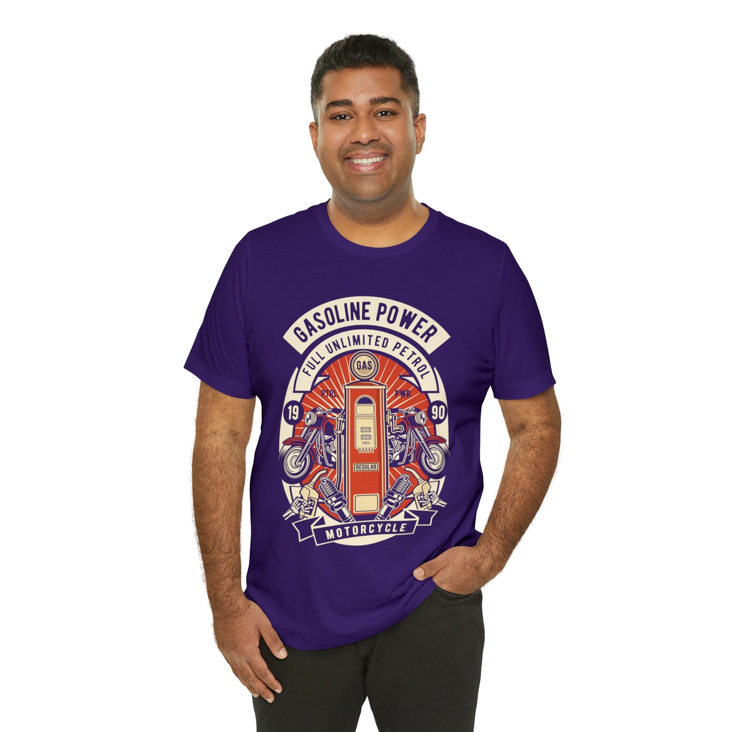 GASOLINE POWER Motorcycle - Unisex Jersey Short Sleeve Tee