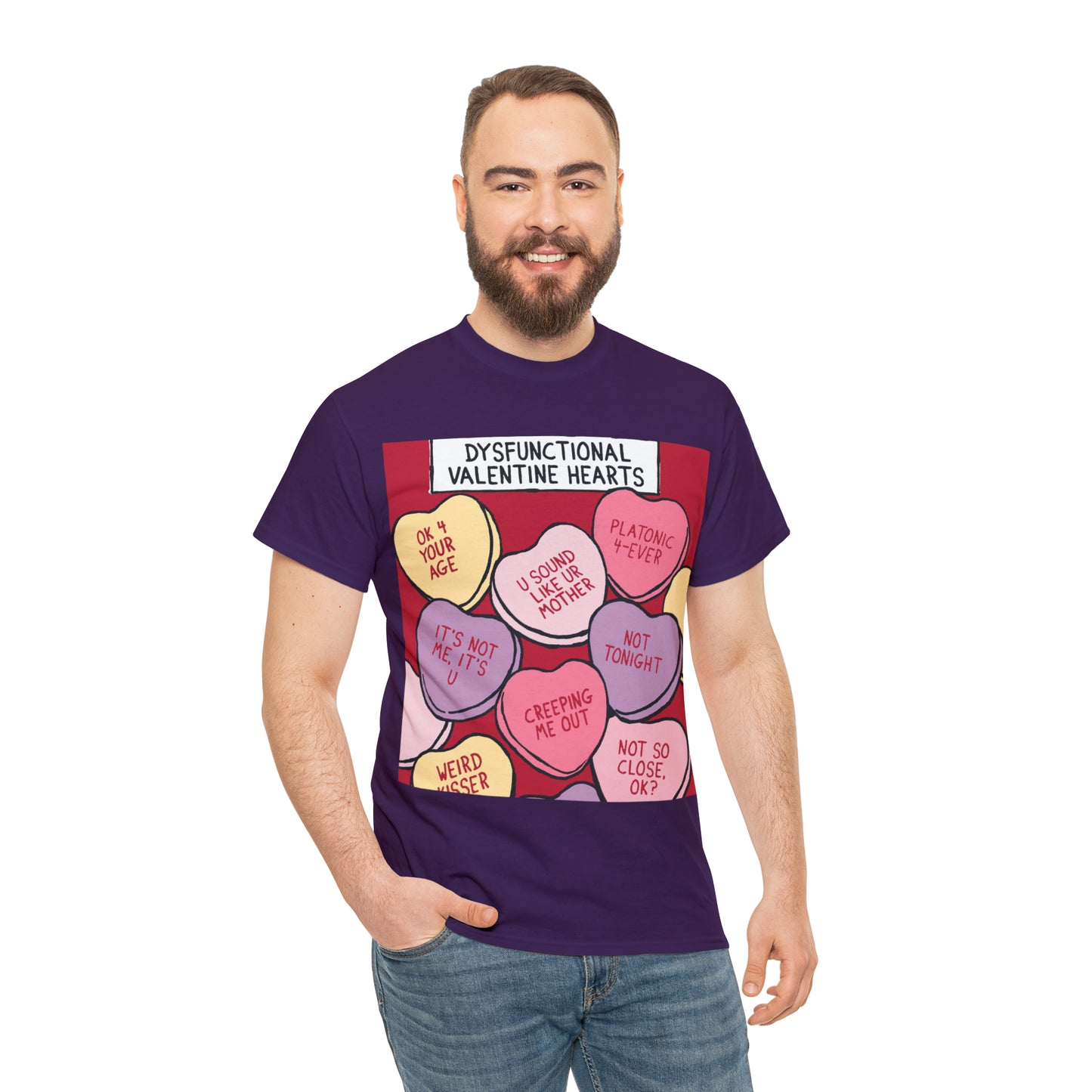 Dysfunctional Valentine's Hearts - Unisex Heavy Cotton Tee