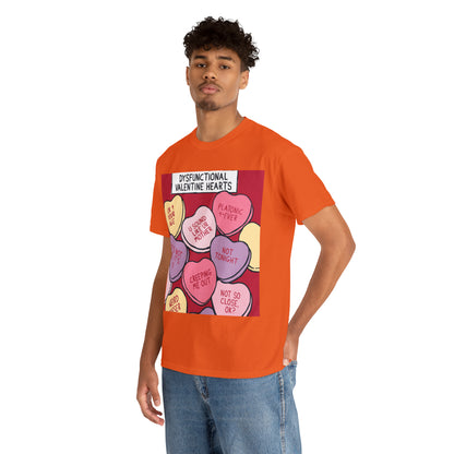 Dysfunctional Valentine's Hearts - Unisex Heavy Cotton Tee