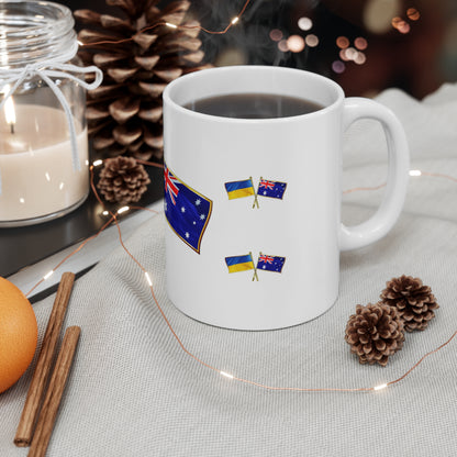 Ukrainian Australian Crossed Flags Supporter Cup/Mug