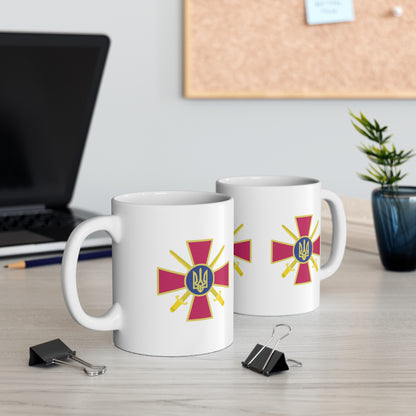 UKRAINIAN CROSSED SWORDS & TRIDENT CROSS CUP/MUG - Ceramic Coffee Cups, 11oz, 15oz