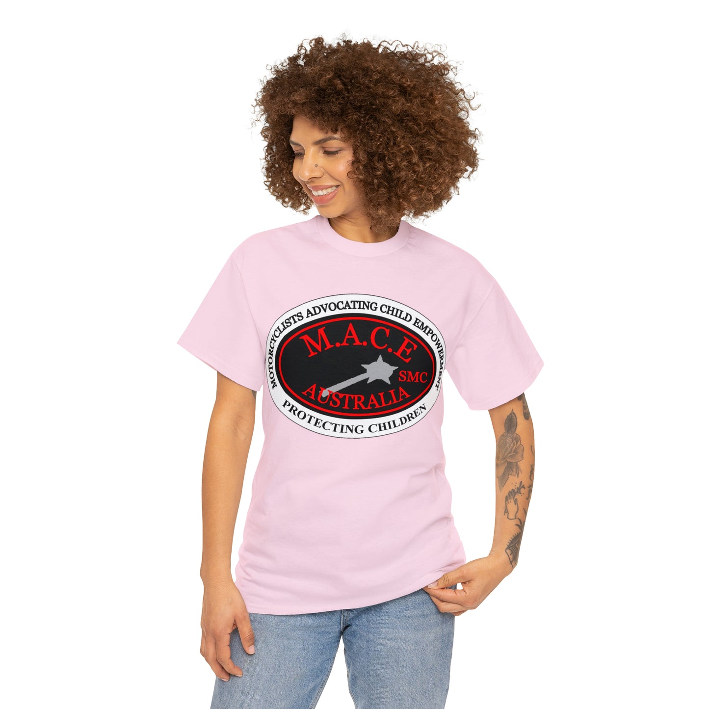 M.A.C.E. Emblem & Back Hands - Unisex Heavy Cotton Tee