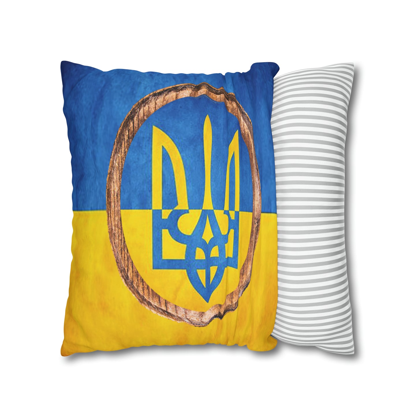 SLAVA UKRAINI & TRIDENT FLAG - Spun Polyester Pillowcase