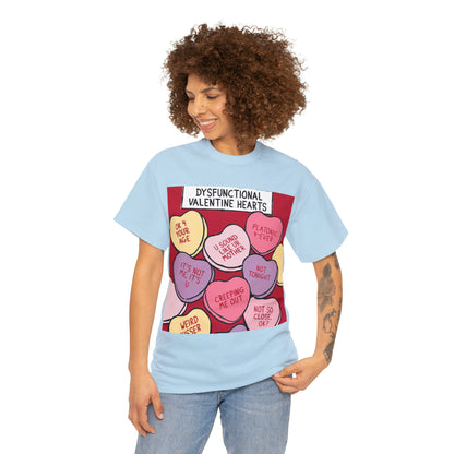 Dysfunctional Valentine's Hearts - Unisex Heavy Cotton Tee