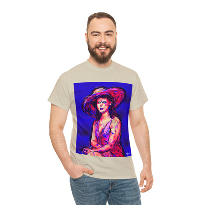 LADY IN SUN HAT - Airt on a Shirt  - Unisex Heavy Cotton Tee - AUS