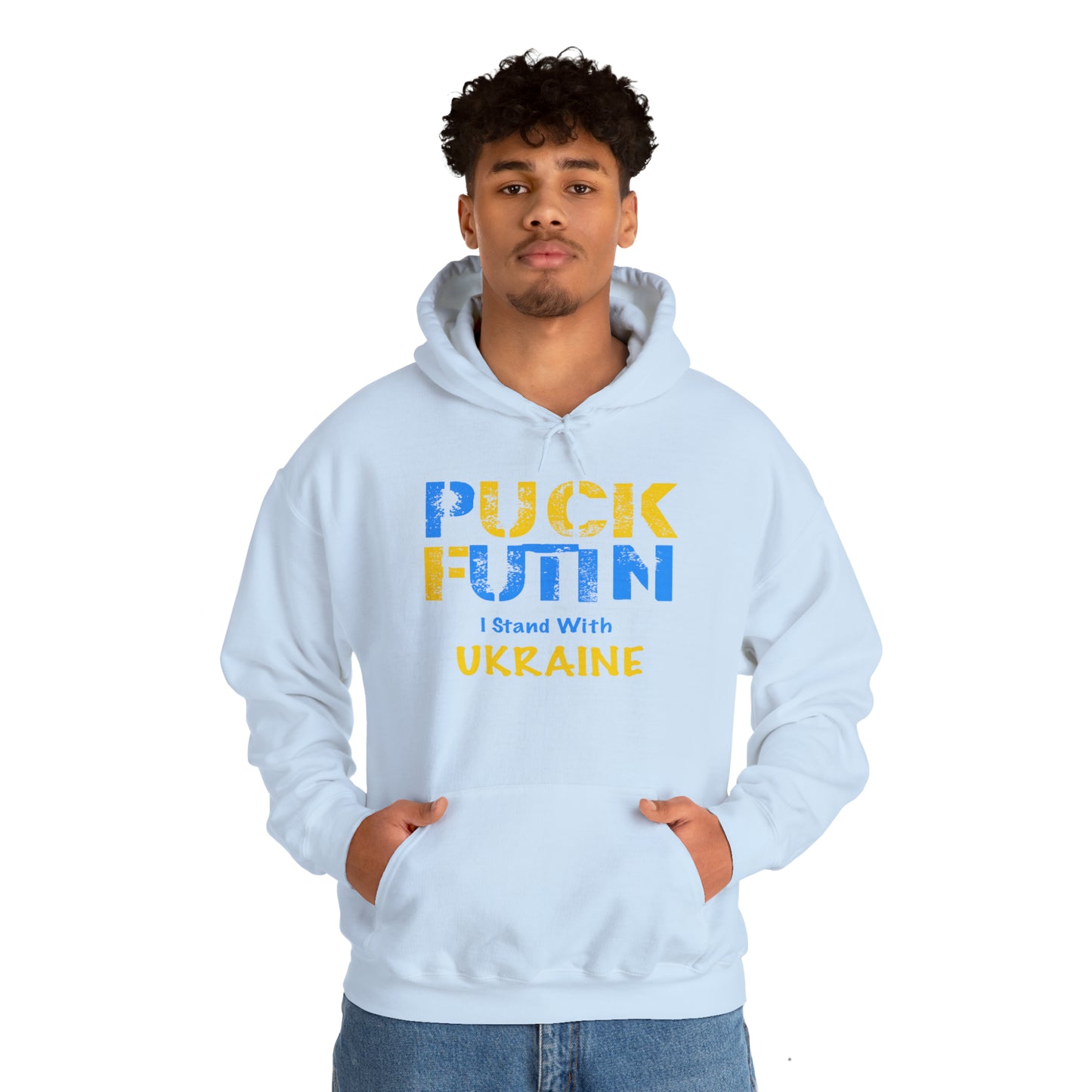 "P*** FUTI*" I Stand With UKRAINE - Unisex Heavy Blend™ Hooded Sweatshirt