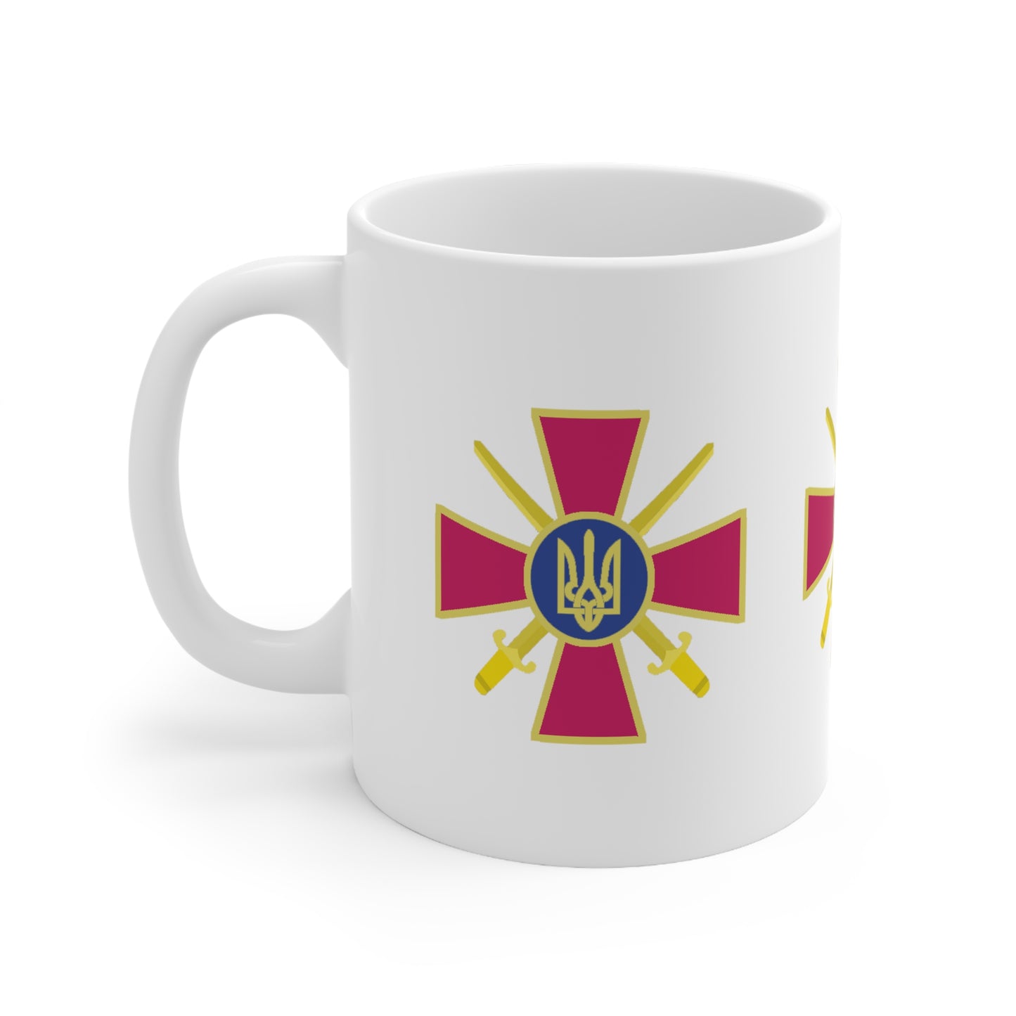 UKRAINIAN CROSSED SWORDS & TRIDENT CROSS CUP/MUG - Ceramic Coffee Cups, 11oz, 15oz