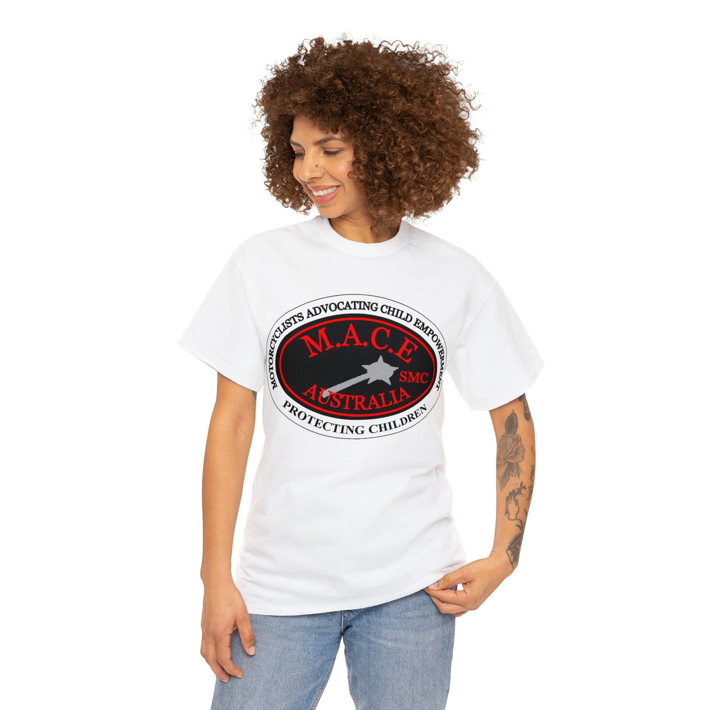 M.A.C.E. Emblem & Back Hands - Unisex Heavy Cotton Tee