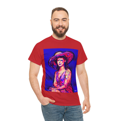 LADY IN SUN HAT - Airt on a Shirt  - Unisex Heavy Cotton Tee - AUS