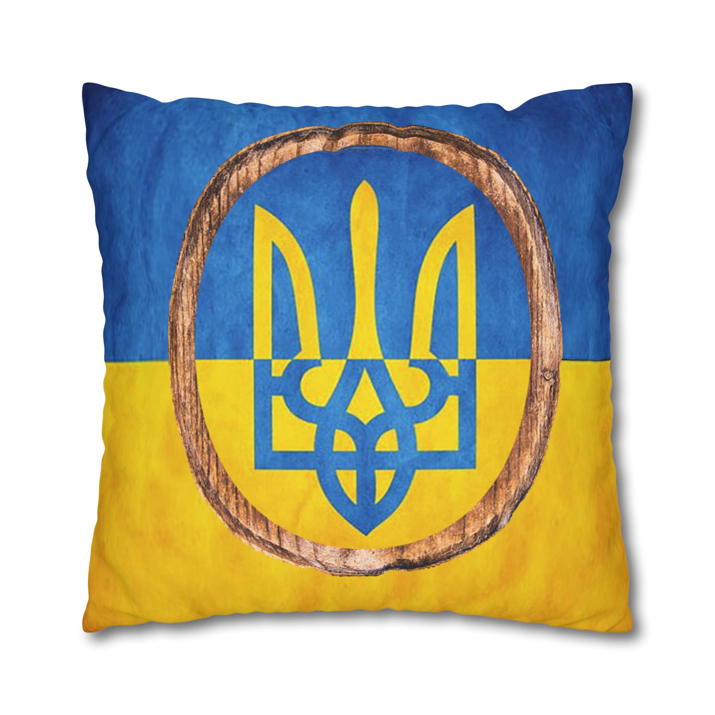 SLAVA UKRAINI & TRIDENT FLAG - Spun Polyester Pillowcase