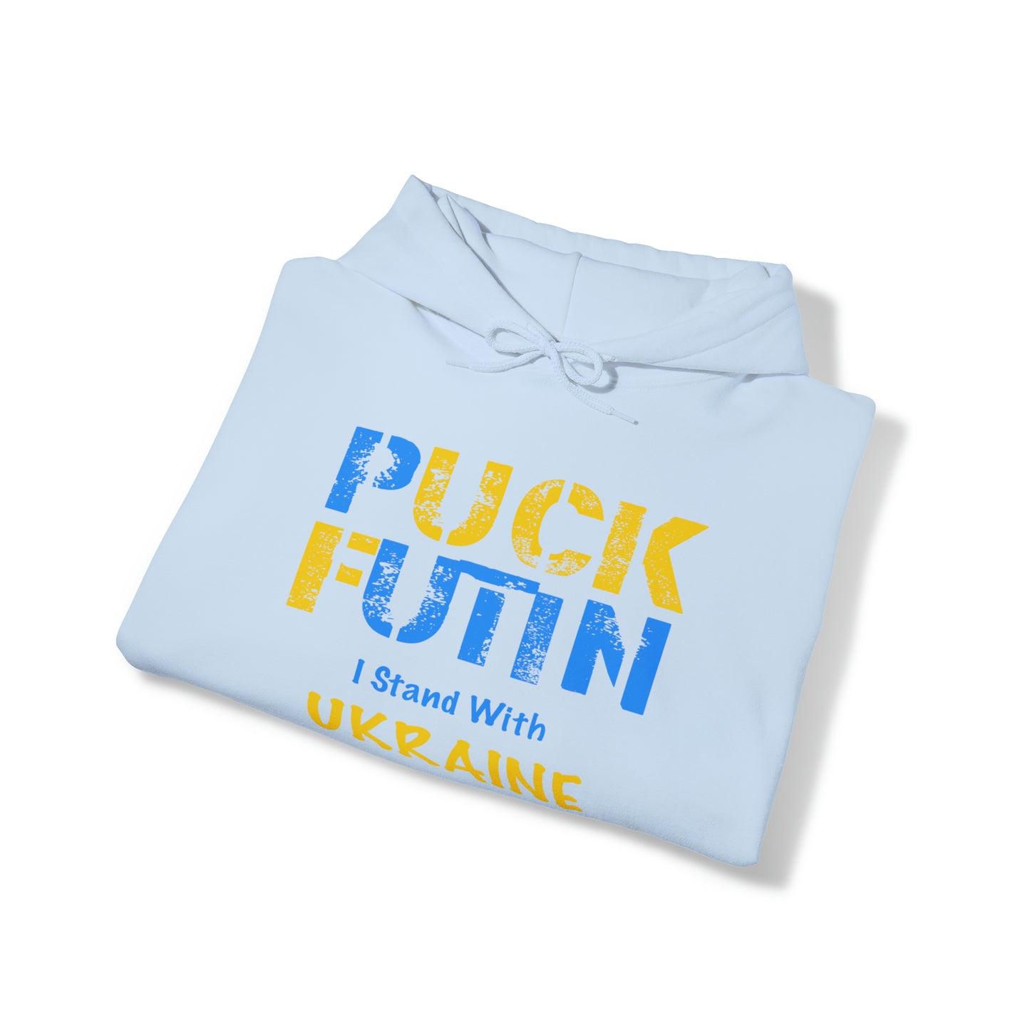 "P*** FUTI*" I Stand With UKRAINE - Unisex Heavy Blend™ Hooded Sweatshirt