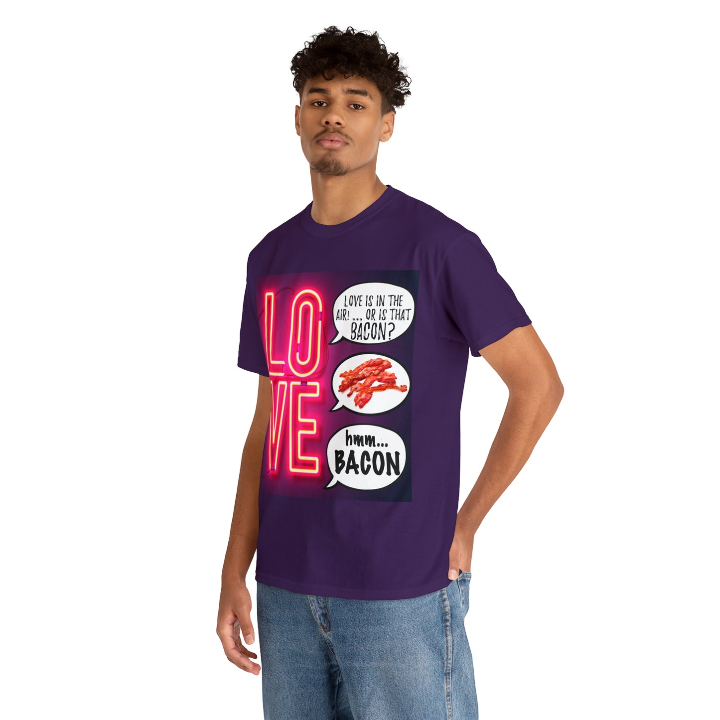 LOVE in in the AIR... or is that BACON? - Unisex Heavy Cotton Tee