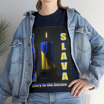 Remembrance Candle - "Heroiam Slava! - Glory to the Heroes" unisex T-shirt