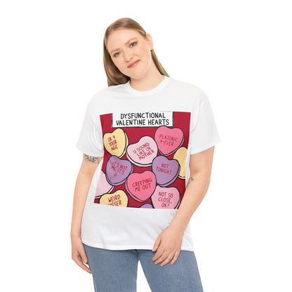 Dysfunctional Valentine's Hearts - Unisex Heavy Cotton Tee