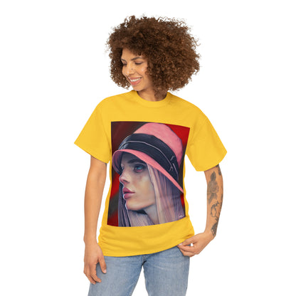 LADY IN PINK HAT - Airt on a Shirt  - Unisex Heavy Cotton Tee - AUS