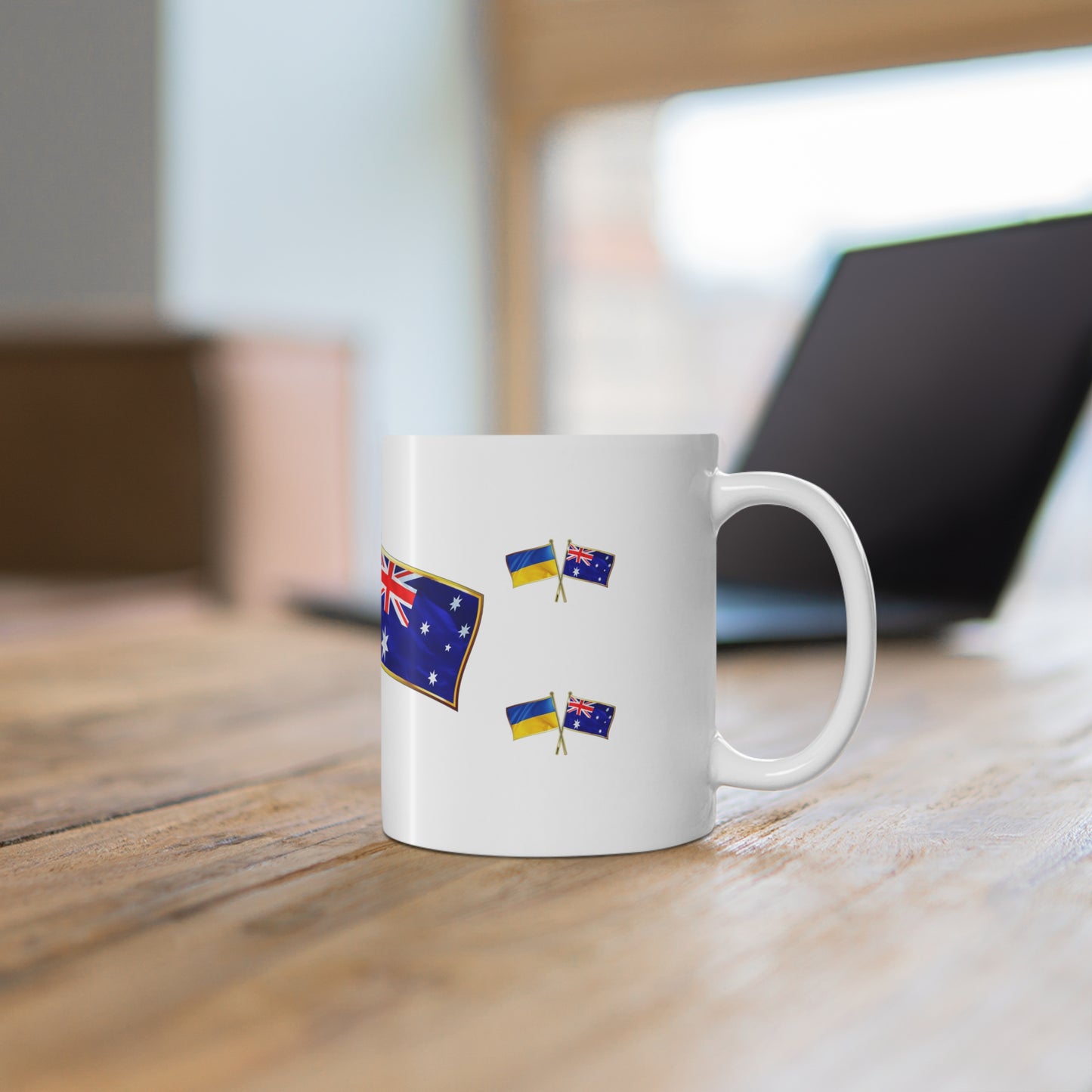 Ukrainian Australian Crossed Flags Supporter Cup/Mug