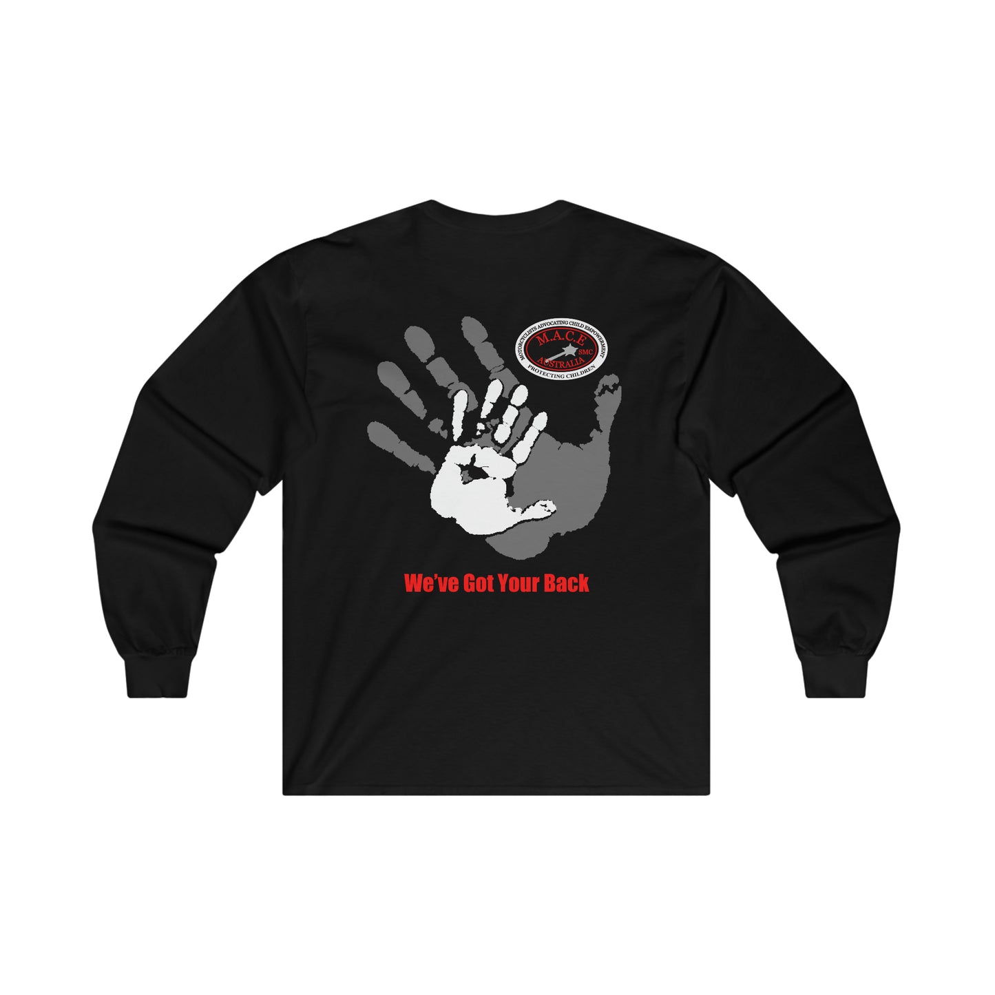 M.A.C.E. Emblem & Back Hands - Ultra Cotton Long Sleeve Tee