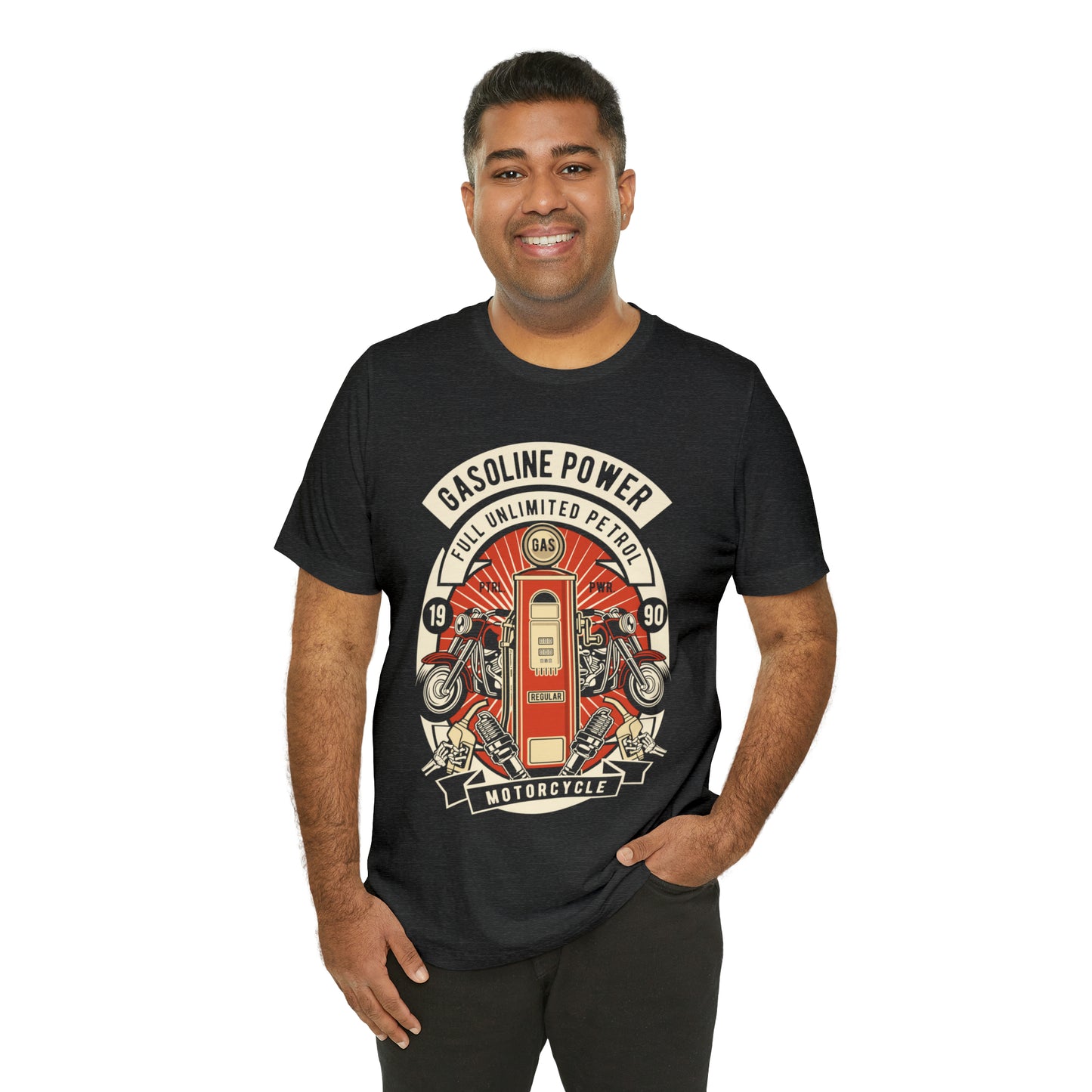 GASOLINE POWER Motorcycle - Unisex Jersey Short Sleeve Tee