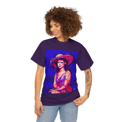 LADY IN SUN HAT - Airt on a Shirt  - Unisex Heavy Cotton Tee - AUS