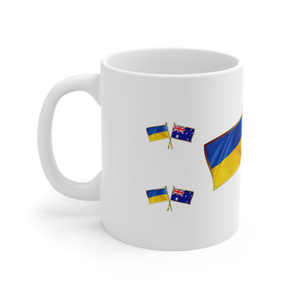 Ukrainian Australian Crossed Flags Supporter Cup/Mug