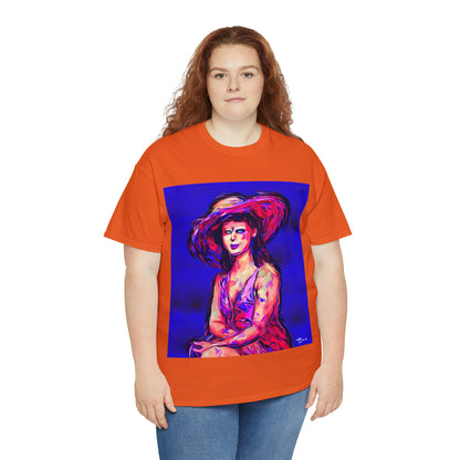 LADY IN SUN HAT - Airt on a Shirt  - Unisex Heavy Cotton Tee - AUS