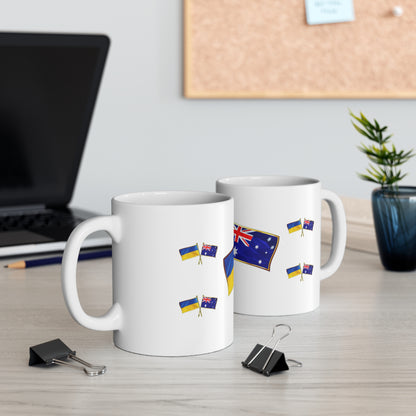 Ukrainian Australian Crossed Flags Supporter Cup/Mug