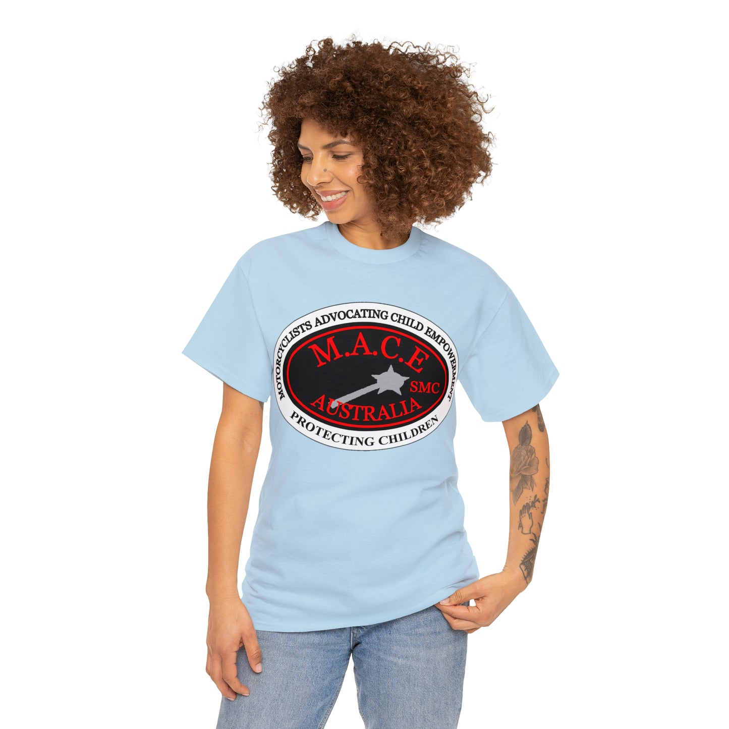 M.A.C.E. Emblem & Back Hands - Unisex Heavy Cotton Tee