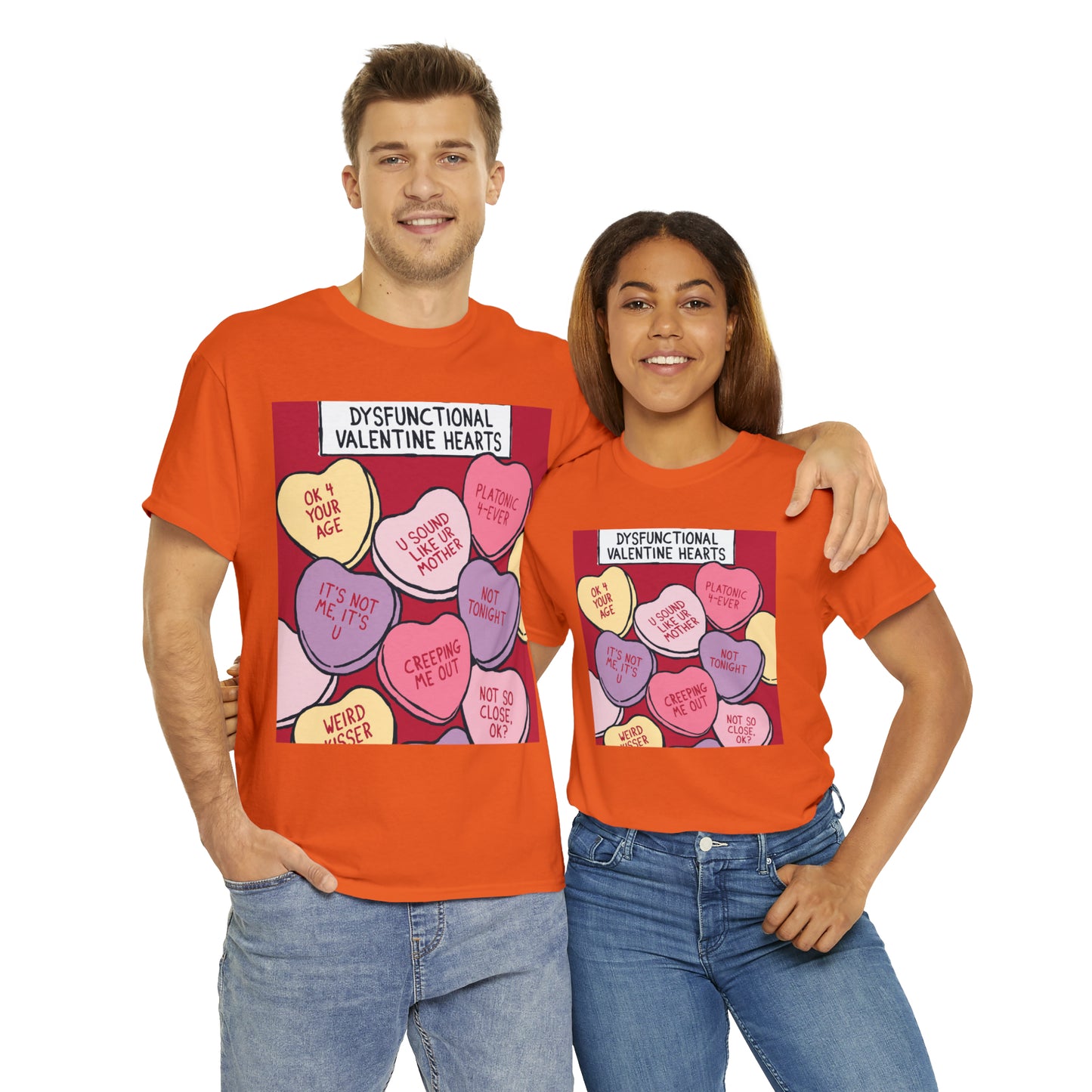 Dysfunctional Valentine's Hearts - Unisex Heavy Cotton Tee