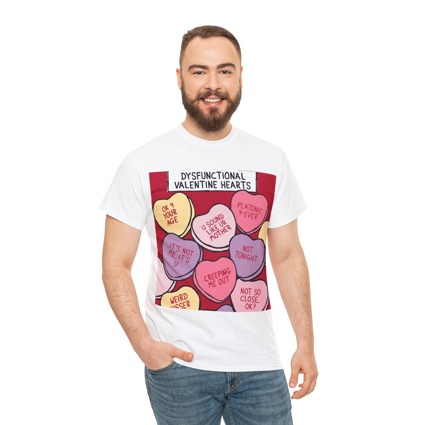 Dysfunctional Valentine's Hearts - Unisex Heavy Cotton Tee