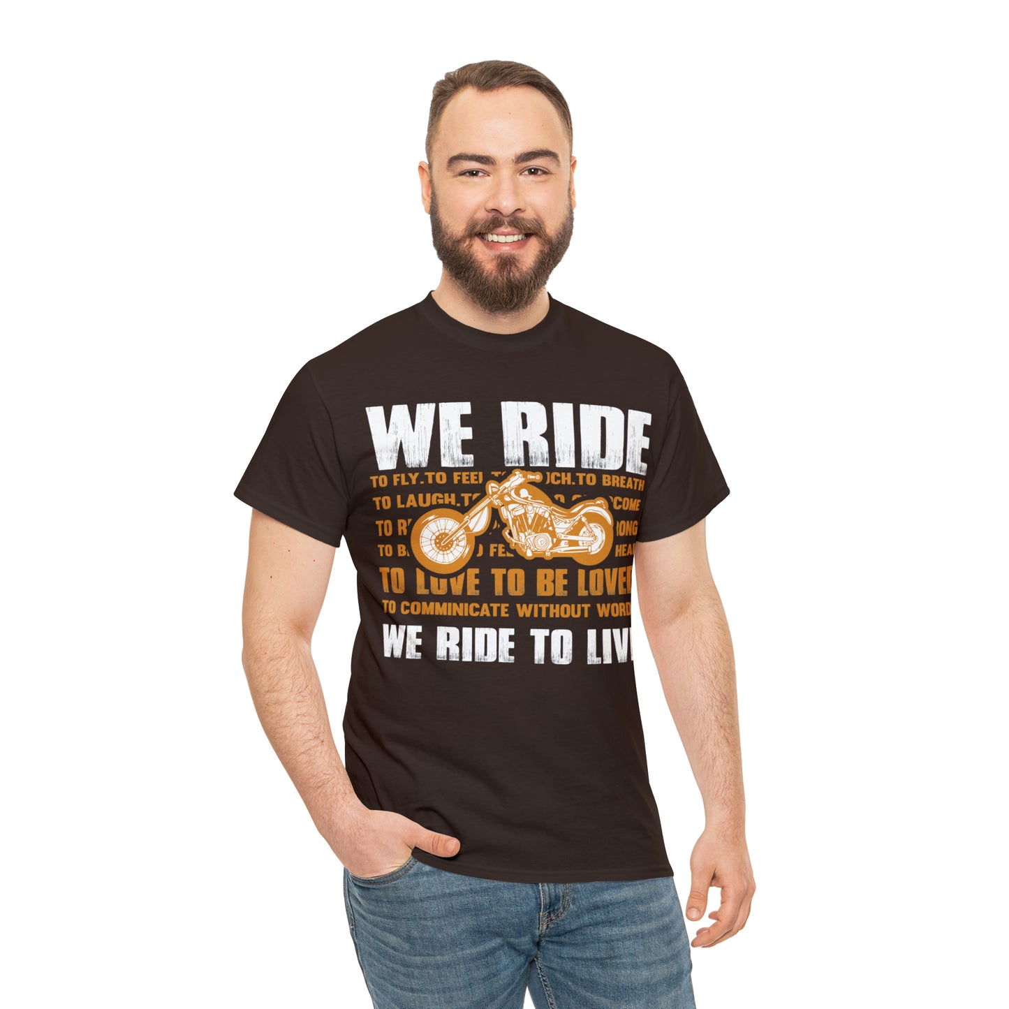 WE RIDE TO LIVE - Unisex Heavy Cotton Tee - USA