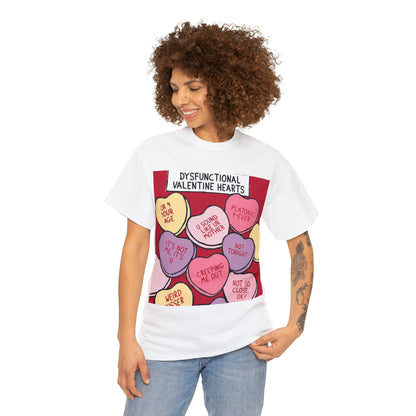 Dysfunctional Valentine's Hearts - Unisex Heavy Cotton Tee