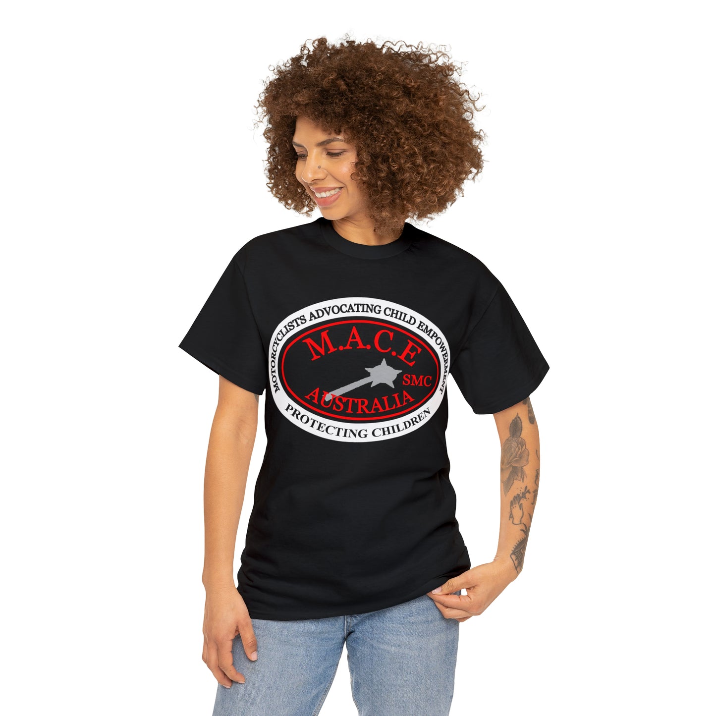 M.A.C.E. Emblem & Back Hands - Unisex Heavy Cotton Tee