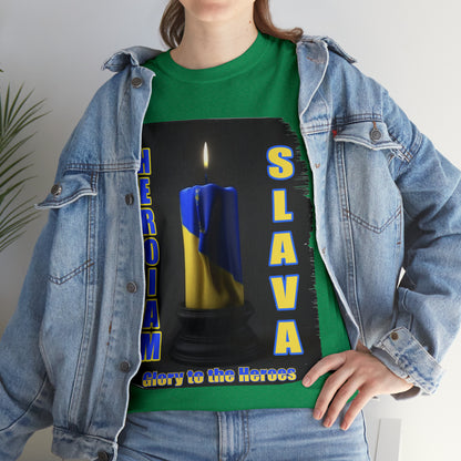 Remembrance Candle - "Heroiam Slava! - Glory to the Heroes" unisex T-shirt