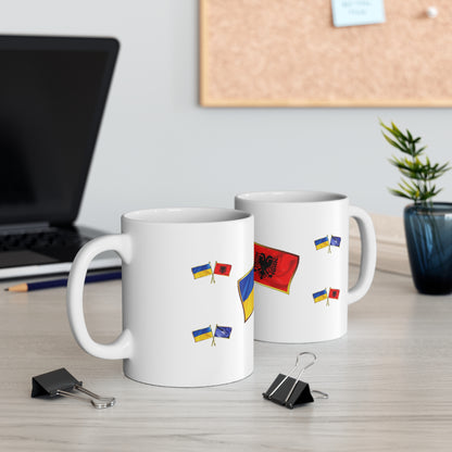 Ukrainian-Albanian NATO Supporter Mug