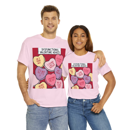 Dysfunctional Valentine's Hearts - Unisex Heavy Cotton Tee