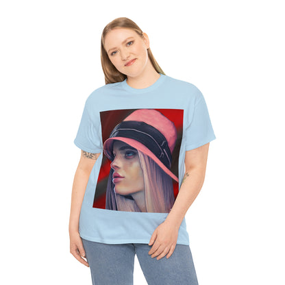 LADY IN PINK HAT - Airt on a Shirt  - Unisex Heavy Cotton Tee - AUS