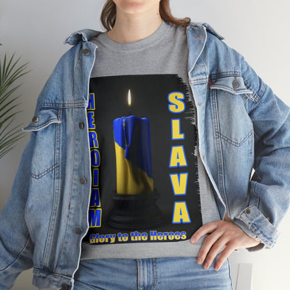 Remembrance Candle - "Heroiam Slava! - Glory to the Heroes" unisex T-shirt