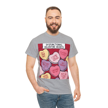 Dysfunctional Valentine's Hearts - Unisex Heavy Cotton Tee