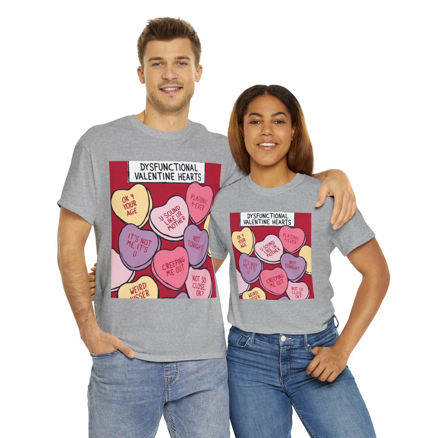 Dysfunctional Valentine's Hearts - Unisex Heavy Cotton Tee