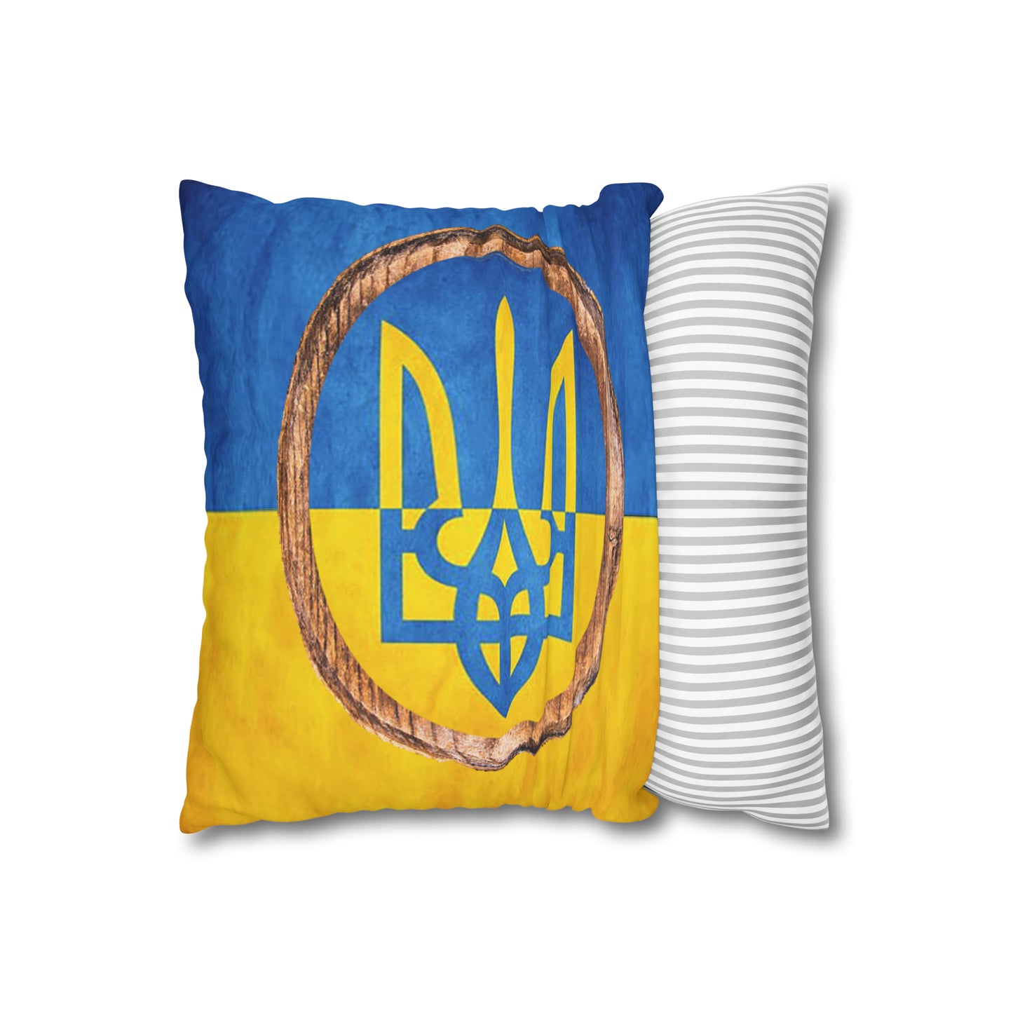 SLAVA UKRAINI & TRIDENT FLAG - Spun Polyester Pillowcase