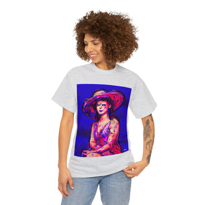 LADY IN SUN HAT - Airt on a Shirt  - Unisex Heavy Cotton Tee - AUS