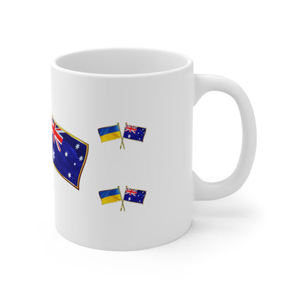 Ukrainian Australian Crossed Flags Supporter Cup/Mug