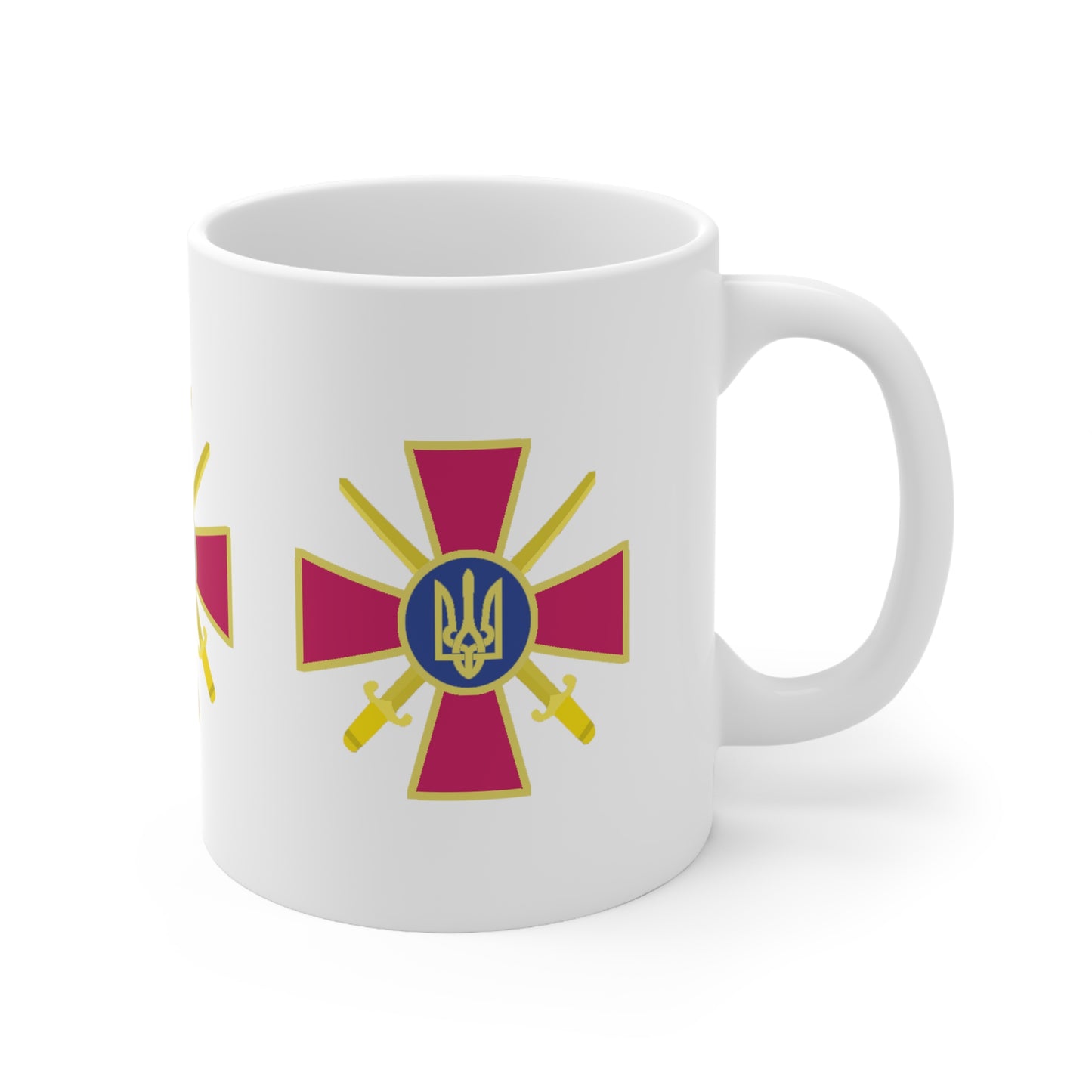 UKRAINIAN CROSSED SWORDS & TRIDENT CROSS CUP/MUG - Ceramic Coffee Cups, 11oz, 15oz