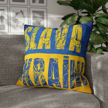 SLAVA UKRAINI & TRIDENT FLAG - Spun Polyester Pillowcase