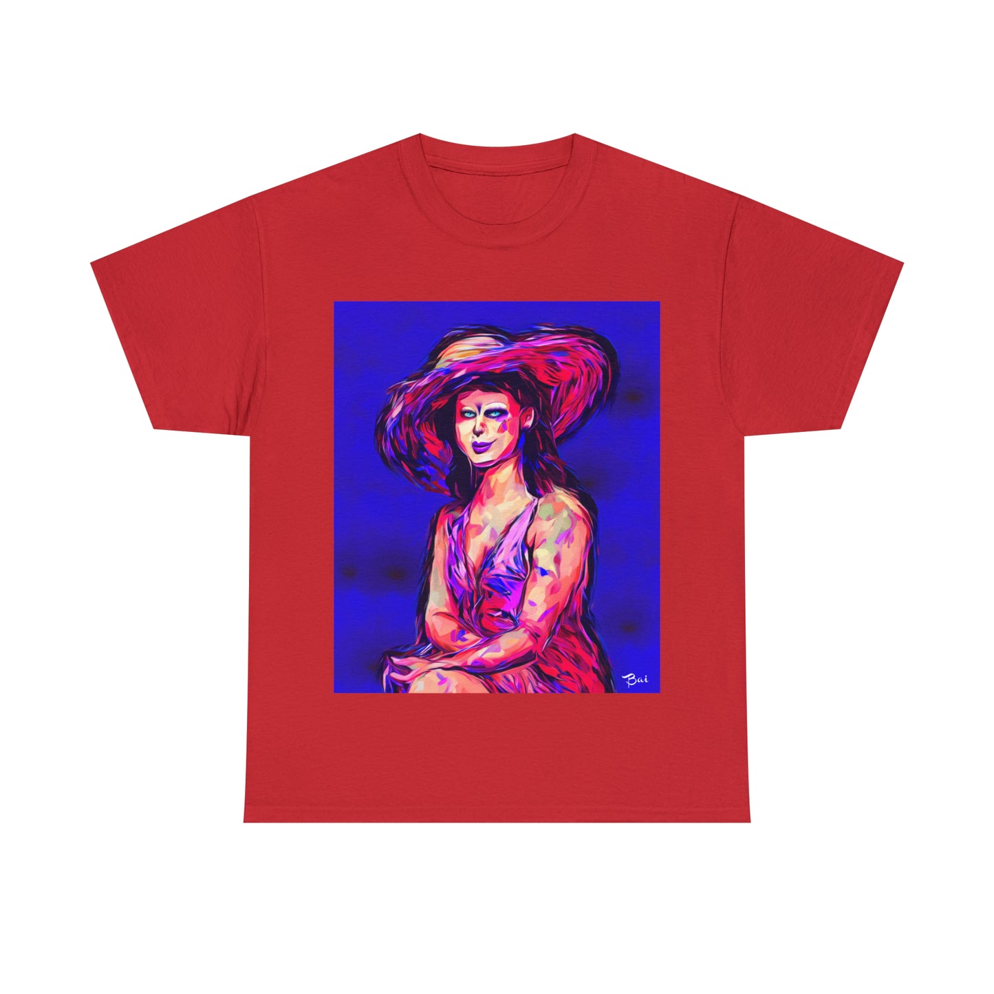 LADY IN SUN HAT - Airt on a Shirt  - Unisex Heavy Cotton Tee - AUS